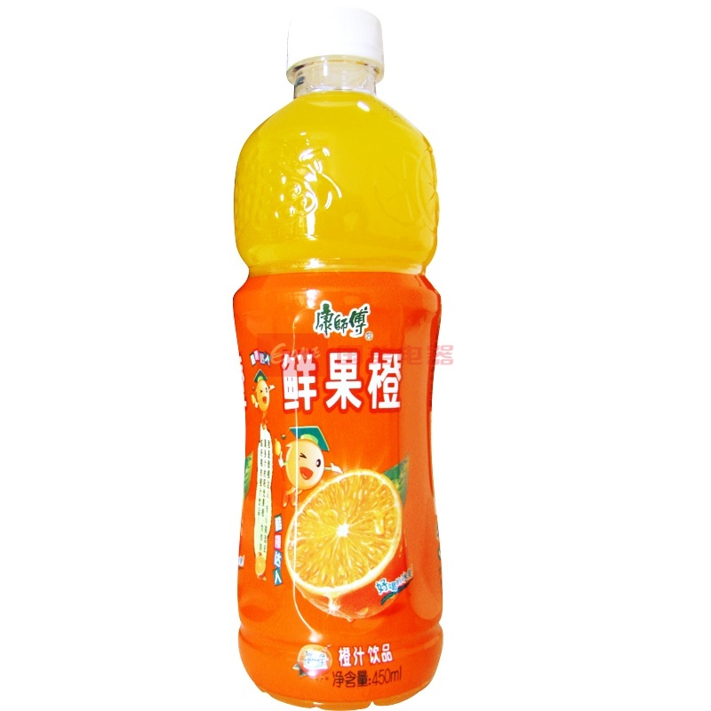 【九龙斋饮料/蔬果汁/水】康师傅鲜果橙450ml*15瓶/箱