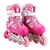 儿童直排轮滑鞋 滑冰鞋旱冰鞋正品闪光溜冰鞋儿童套装可调 AF01081(粉色套装 S)