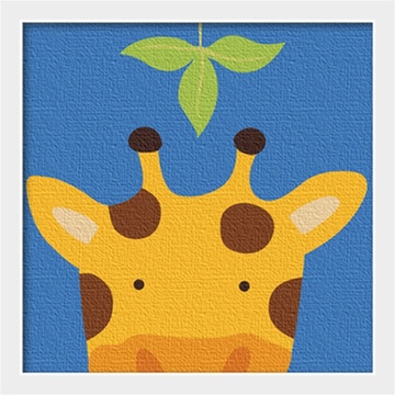 华庭丽娜diy数字油画 20x20 动物连连看-长颈鹿 学习绘画简单易画