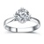 钻石快线 18K白金钻戒女士结婚钻石戒指 经典直臂心形爪时尚定制V-60833N(白18k金25分)第2张高清大图
