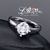钻石快线 18K白金钻戒女士结婚钻石戒指 经典直臂心形爪时尚定制V-60833N(白18k金25分)第4张高清大图