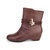 麦高 冬季新款女鞋 时尚中筒金属装饰保暖女靴 W8929001(棕色 36)第2张高清大图