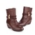 麦高 冬季新款女鞋 时尚中筒金属装饰保暖女靴 W8929001(棕色 36)第5张高清大图