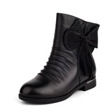 麦高 冬季新款女鞋 时尚保暖短靴 W8929003(黑色 36)