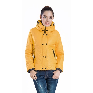 2013冬季新款韩版修身毛线修身短款女士羽绒棉服 D102(黄色 XL)