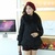 Mailljor 2013女装时尚气质新款棉衣棉服 修身款加厚棉衣外套88925(黑色 M)