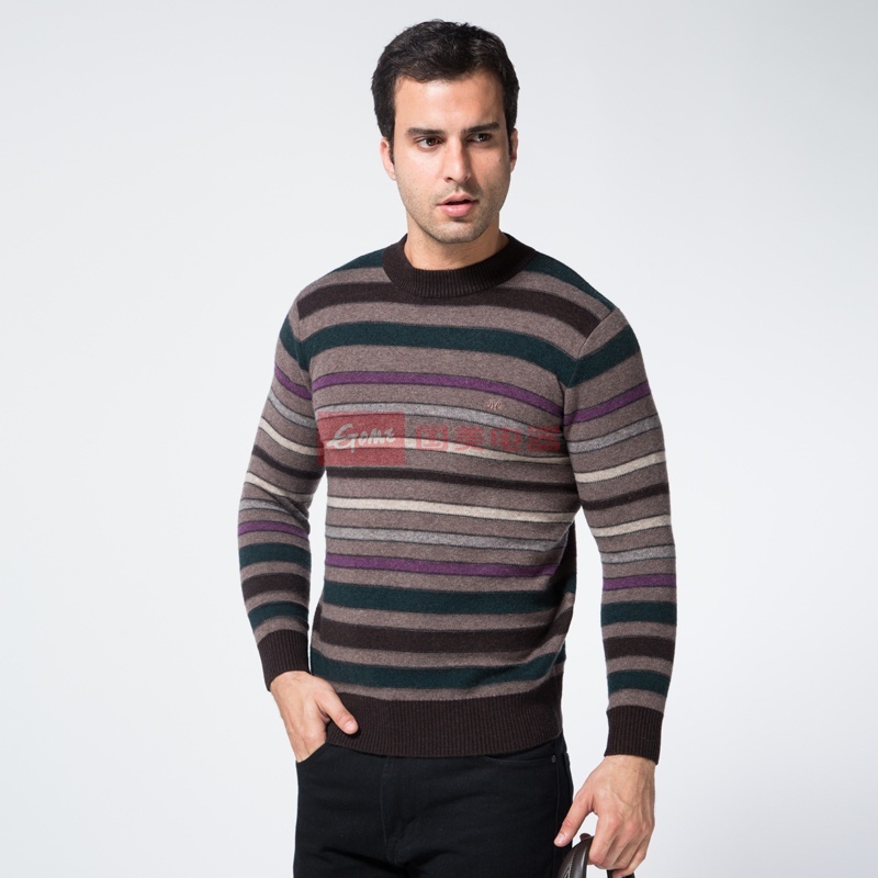 恒源祥男士羊毛衫 男款毛衣加厚圆领针织商务