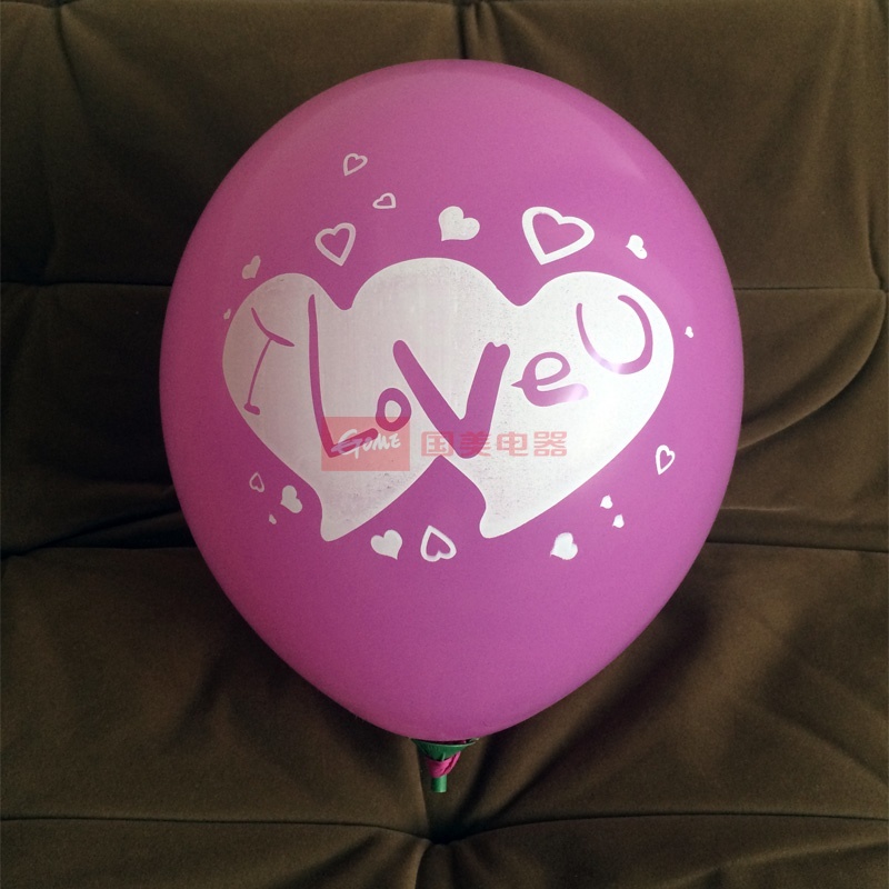 韩国love印字气球求婚气球飘空结婚气球婚庆派对装饰双心iloveyou玫红