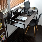 择木宜居组合书桌 台式电脑桌子办公桌 写字台(黑架+深胡桃 920*610*87
