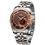 罗西尼手表新款男士手表皮带/钢带进口机械机芯大表盘男表7617(棕色钢带)