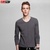 杰帝凡/JSTFE 新款韩版修身男式长袖T恤纯色V领打底衫长袖衫(军绿色 XL)第2张高清大图