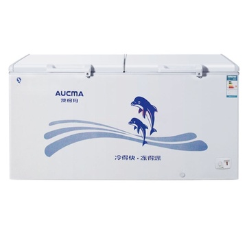 澳柯玛(aucma) bc/bd-606h606升商用大冰柜冷冻冷藏卧式双门冰柜