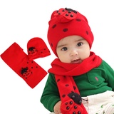 大贸商 儿童保暖 翻盖手套 帽子围巾 宝宝手套 