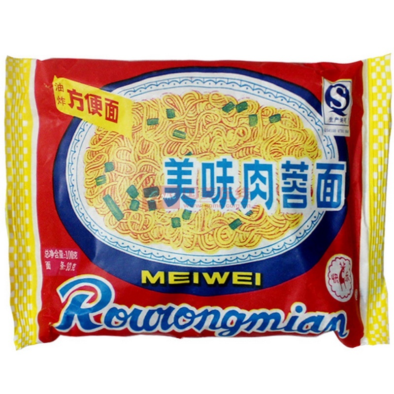 冠生园 肉蓉方便面-美味肉蓉面整箱100克x40袋儿时美味干吃面