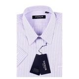 雅戈尔短袖衬衫男夏款商务男装专柜青年纯棉新品条纹衬衣(深紫色 41)
