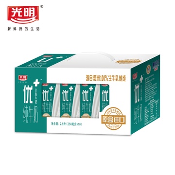 光明优 利乐砖纯牛奶(原盒进口)250ml*10盒