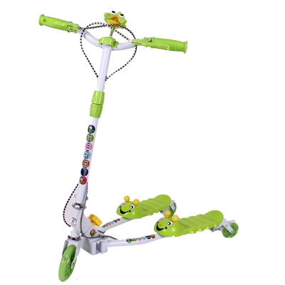 宝宝 儿童滑行车 双脚滑板车三轮儿童剪刀车*可升降蛙式摇摆四轮音乐
