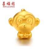 喜福龙 3D硬金 黄金猴子转运珠(约1.38克)