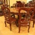 红木家具1.2米红木圆桌实木餐桌饭桌红檀木黑檀木(红檀木 1.2米+6椅)第2张高清大图