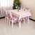 厂家直销 餐桌布椅垫椅套套装 台布桌布 桌椅套田园风格 价格优惠(粉红色 桌布130*180cm)