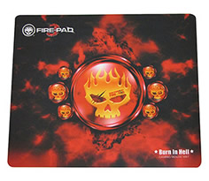 图案 地狱火/FIRE/PAD地狱火09款三代鼠标垫保持了以往地狱火系列的风格，...