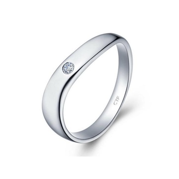 周大福年青系列AA1535 925纯银镶钻戒指(170