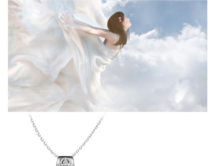 买啦珠宝maila 925纯银瑞士兰托帕吊坠 天使之心