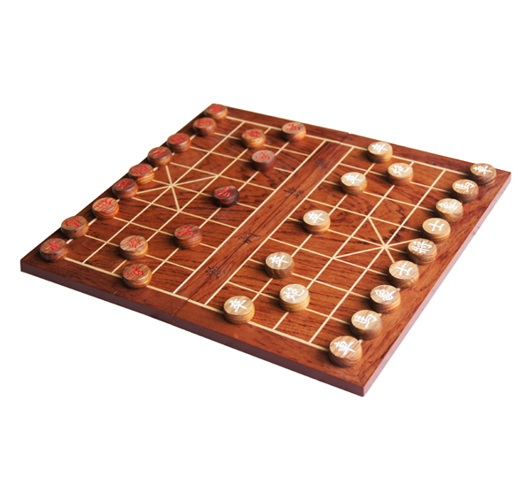 御圣木线折合棋盘配4分花梨木象棋中国象棋套装