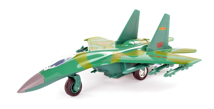 彩珀 歼11 回力合金飞机模型玩具