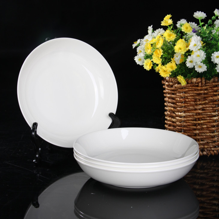 skytop皇室骨瓷白骨瓷7.5英寸饭盘4个装