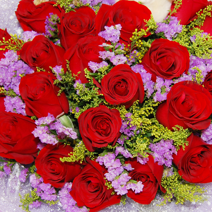 中礼鲜花速递全国 20朵红玫瑰花束 生日礼物 节日祝福鲜花