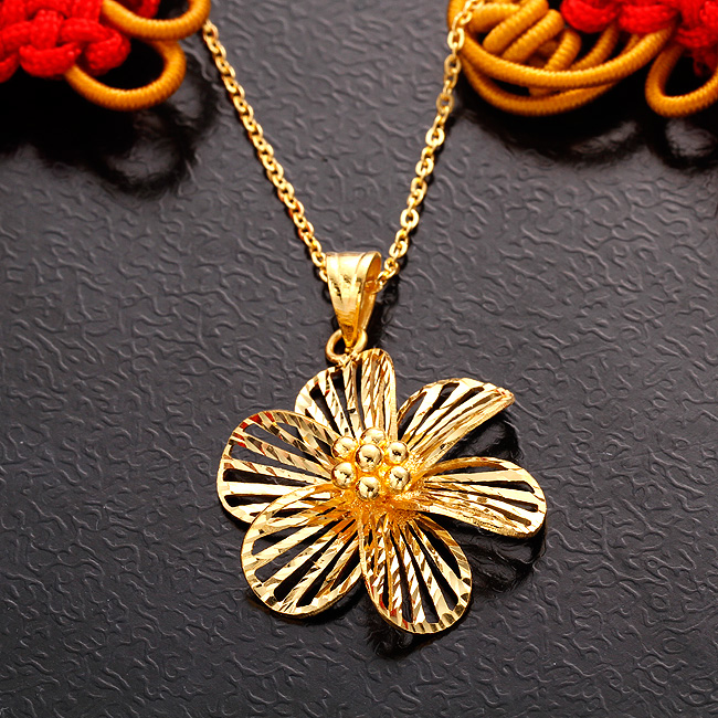 【钻石快线】 摩尔金千足金吊坠硬黄金吊坠24k金吊坠 约4.4克 kmr17