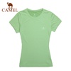 Camel骆驼户外男女情侣款速干短袖T恤2S01616(女款果绿 S)