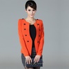 一尚新款女装韩版修身气质OL肩章小西装长袖短外套Z1281(桔红 M)