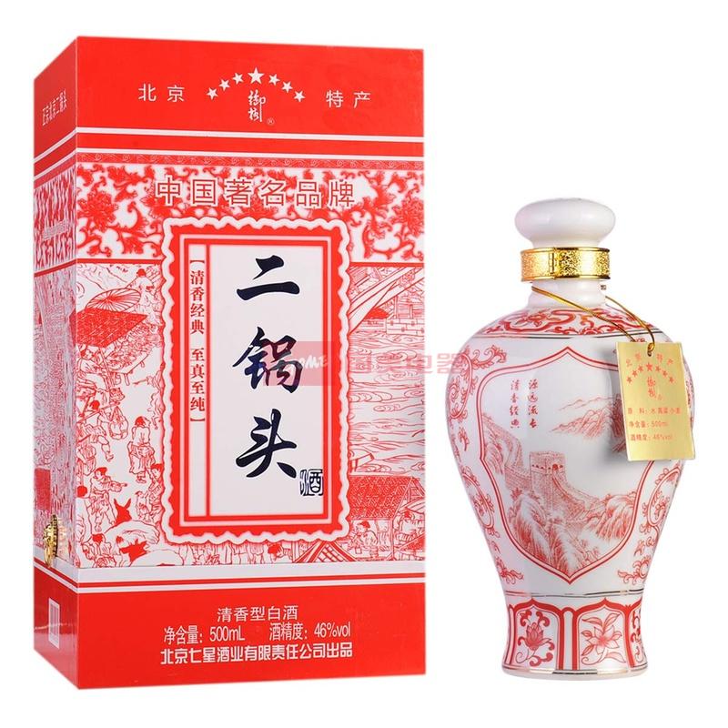 46°七星北京二锅头大红花瓶500ml