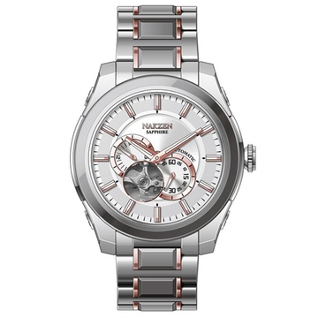 名古城 nakzen 日本名表 男士钢带机械手表6023g(镀玫白面)