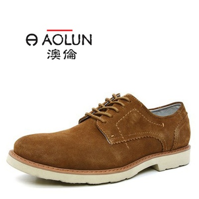 澳伦板鞋推荐：Aolun/澳伦真皮英伦流行板鞋休闲特大码皮鞋5301803