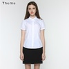 Theme掂牌 2013新款 2013年新款韩版女装OL通勤修身褶皱短袖衬衫(白色 XS)