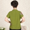 尚菊2013新款中老年女装夏装中年女装妈妈装老年人立领唐装短袖T恤(立领绿色 XL)