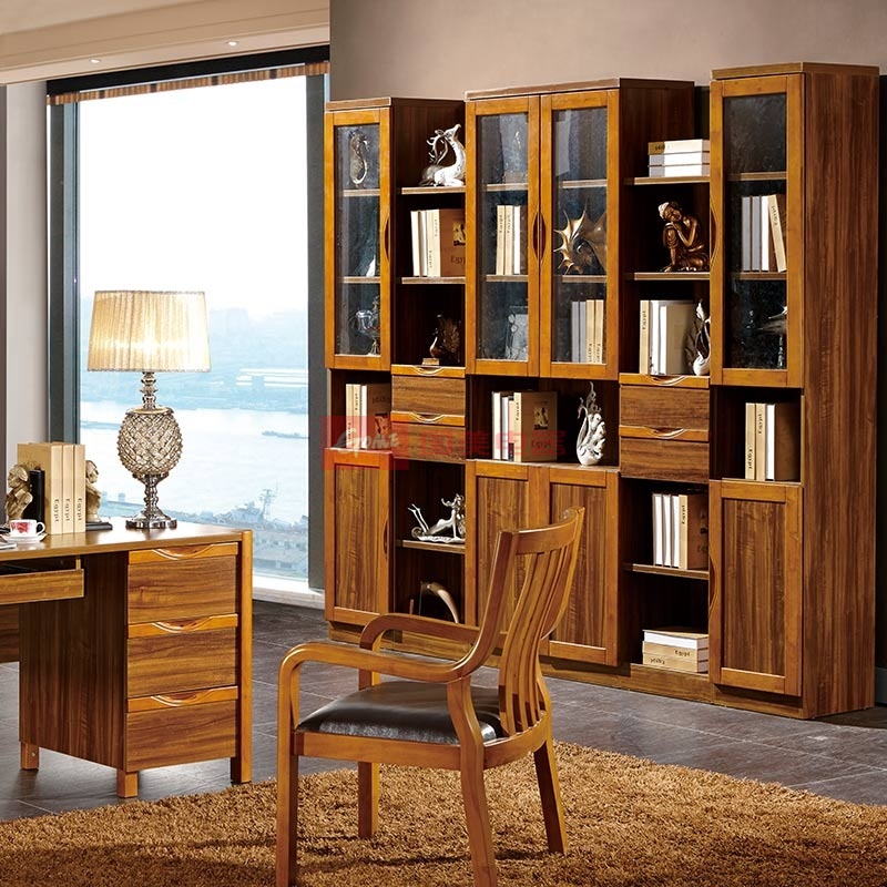 中式简约书房六门组合书柜图片【图片 价格 品牌 报价】-国美