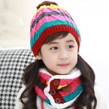 kocotree韩国男女儿童彩色横条麻花护耳帽子13106(粉色)