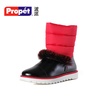 Propet波派新款欧美时尚女士毛雪靴时尚圆头低跟头层皮靴PW04307(红黑色 35)