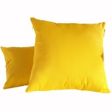 犀牛时尚靠垫纯棉纯色帆布抱枕沙发靠枕素色抱枕 枕套可含芯多款(黄色 45*45cm（不含芯）)