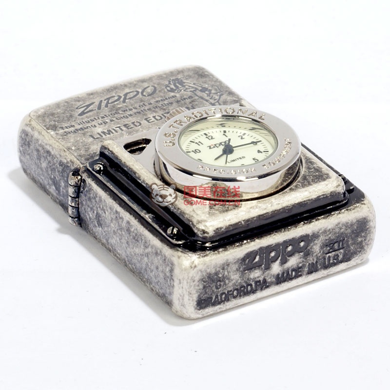 芝宝zippo打火机 96年古银雕刻风女可拆卸表盘组合机