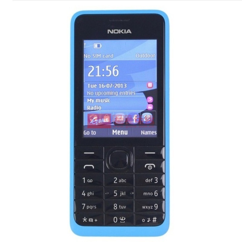 诺基亚(nokia) 301 直板按键 联通3g单卡手机 超长待机(蓝色)