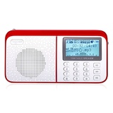 乐果（NOGO）R909数字点歌插卡音箱 便携迷你音响 FM/AM收音机(白红)