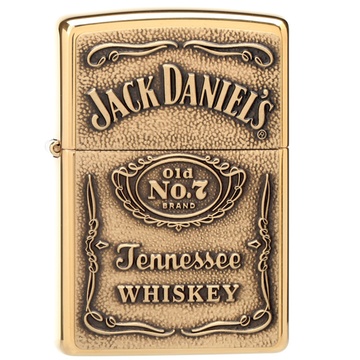 芝宝zippo打火机 金色杰克丹尼酒标之铜徽章标志254bjd428