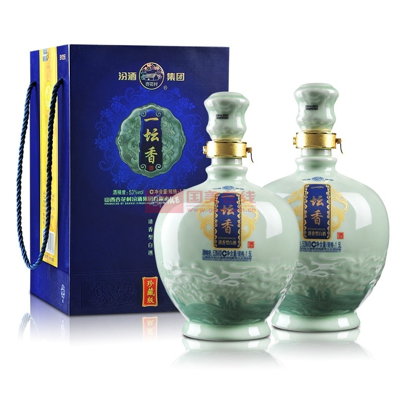 白酒53度汾酒集團青瓷一罈香1500ml(雙瓶套裝)返回商品頁 >