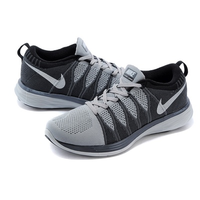 耐克男跑步鞋 nike 登月二代飞线男女运动鞋 秋冬款男女休闲鞋(灰深灰