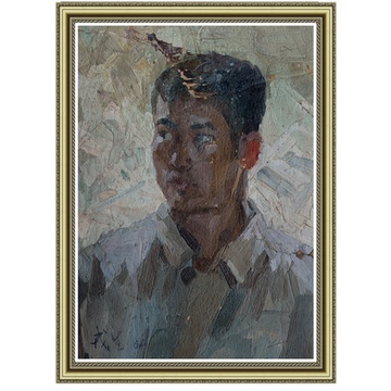 佚名男青年人物油画